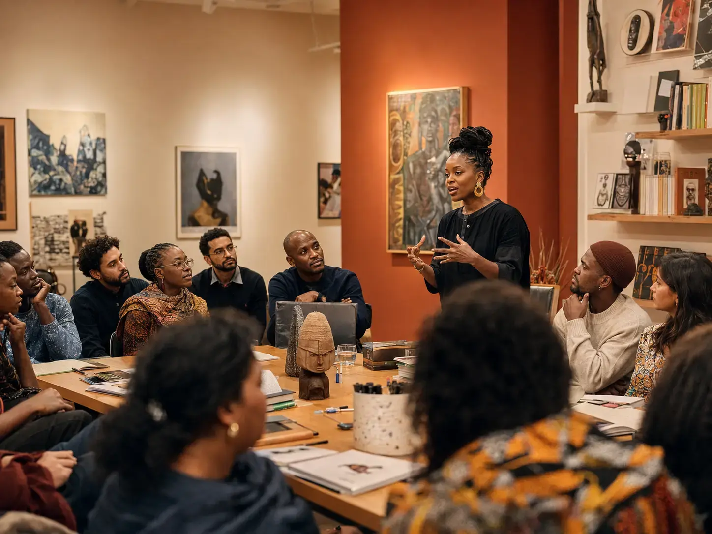 Rencontre et échange autour de l'art africain chez Wisu Kama